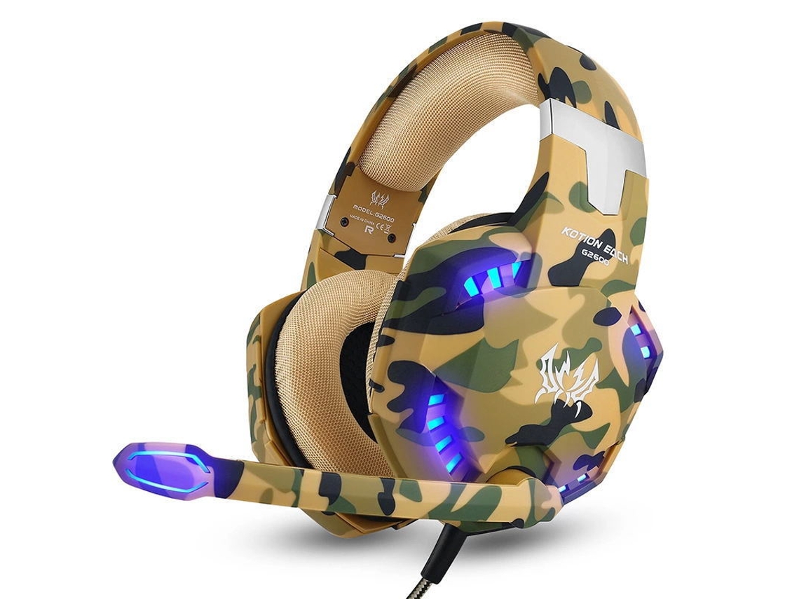 Auriculares Bluetooth TRUMSEN AG G2600 Over Ear Amarillo Camuflado