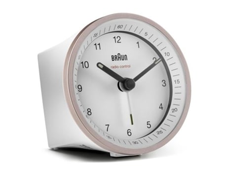 Reloj Despertador Braun Bc07 Cuarzo Rosa Blanco