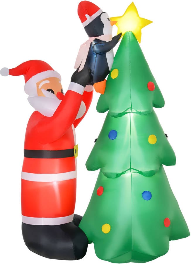 Árbol de Navidad HOMCOM Poliéster 184cm (Multicolor)