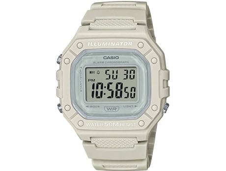 Reloj Digital CASIO Hombre (Acero y Resina - Blanco)