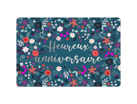 Tarjeta doble KIUB Des Plumes Et Des Fleurs Heureux Anniversaire