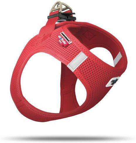 Arnés para Perros CURLI Ajustable y Reflectante (Rojo - 28-24 cm - Nylon - XXXS - Porte Pequeño)