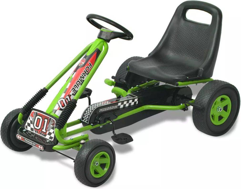 Kart VIDAXL con Pedales y Asiento Ajustable (Verde - Edad Mínima: 3 Años)