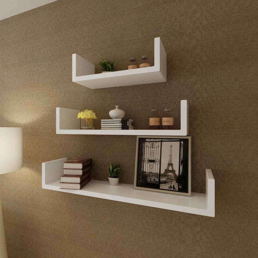 Conjunto 3 Estanterías de Pared VIDAXL 3 Estanterías 242174