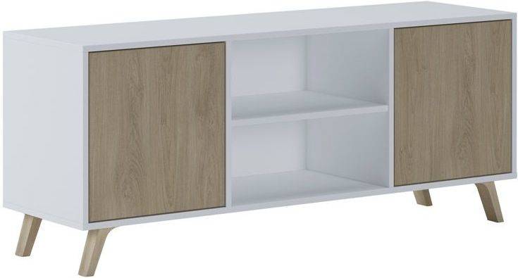 Mueble de TV SKRAUT HOME Wind  (Blanco - Puccini - Melamina, P.V.C - 140 x 40 x 57 cm)