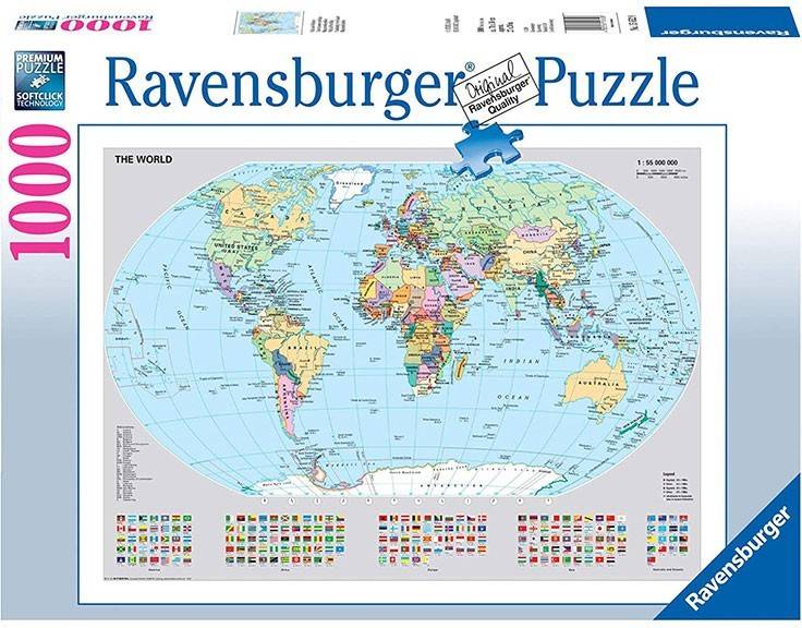 Puzzle RAVENSBURGER Mapa Mundo Político (1000 Piezas)