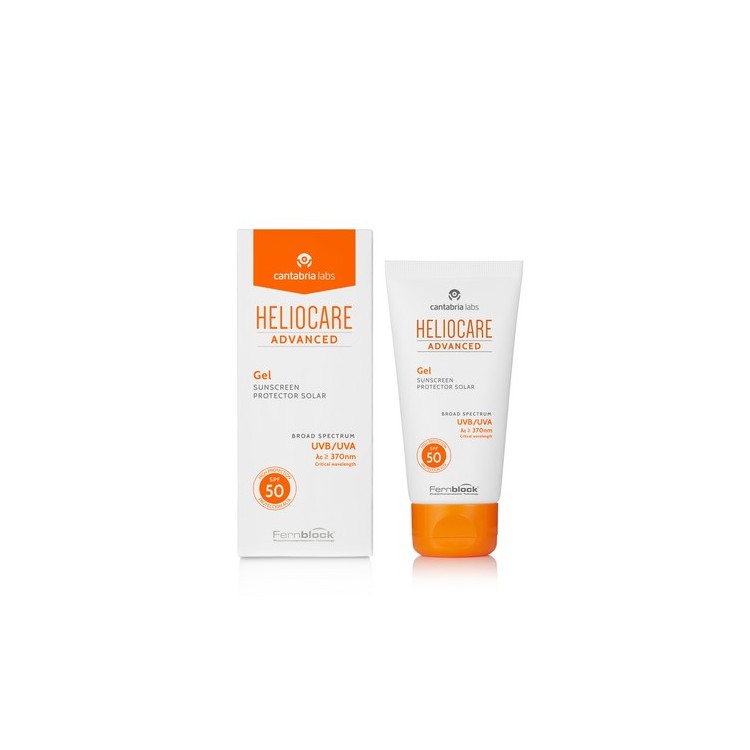 Heliocare Advanced Gel spf 50 crema solar facial textura ligera absorción antioxidante pieles mixtas gras suero