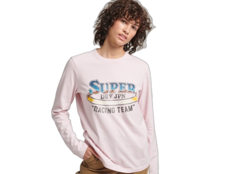 Camiseta para Mujer SUPERDRY (M - Algodón - Rosa)