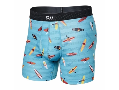 Bóxer de Hombre SAXX Calzoncillos Droptemp Cooling Mesh Azul (S)