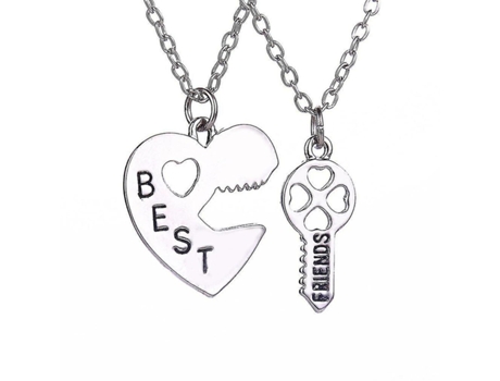 Collar de mujer Set Peach Heart costing Leting Lettering Mejores amigos Colgante para uso diario