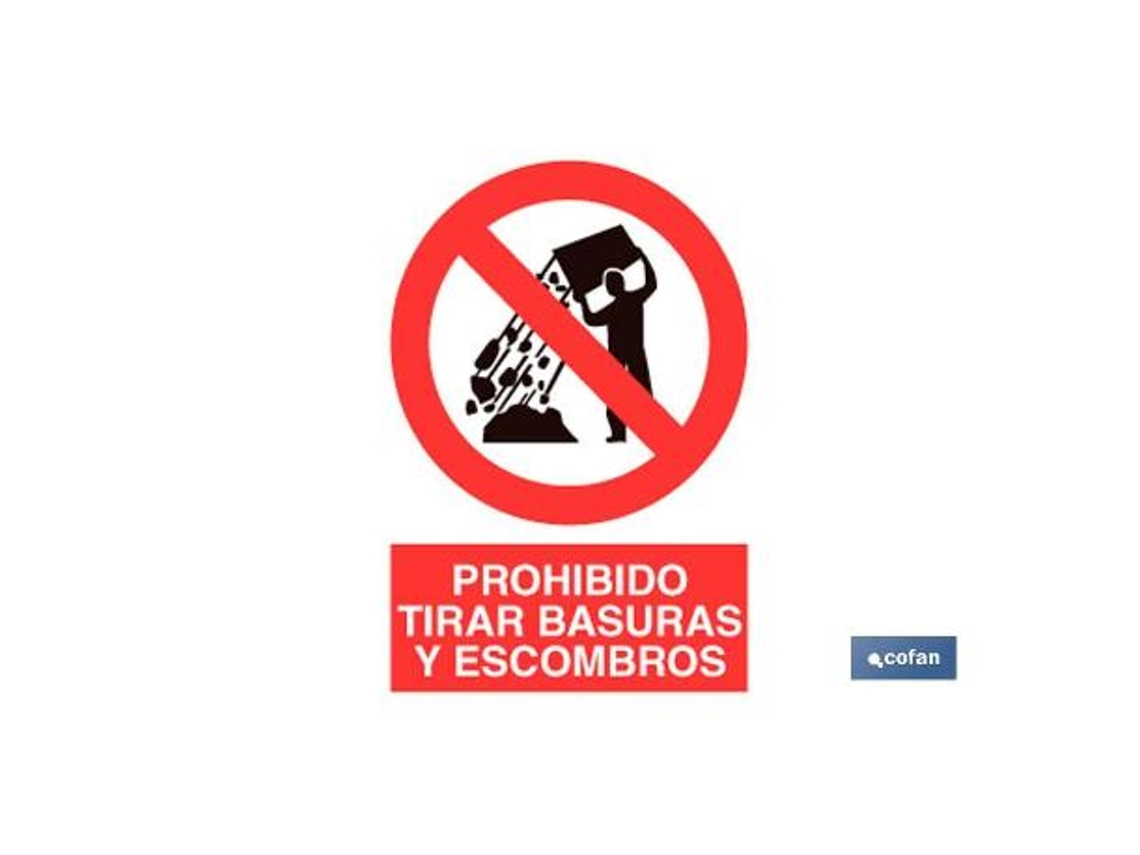 Señal Poliestireno 420x297mm. Prohibido Tirar Basuras Y Escombros ...