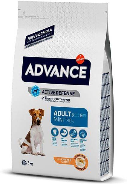 Advance Mini Adult con pollo y arroz 3kg pienso