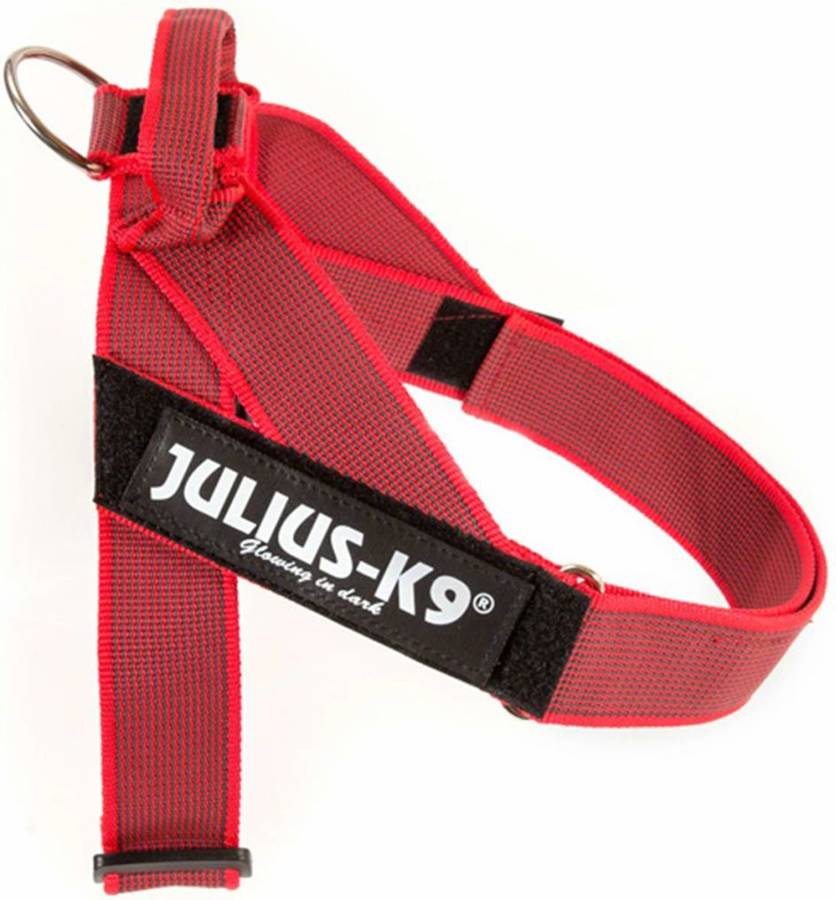 Arnés para Perros JULIUS Ajustable (Rojo - 58-76cm - Hasta: 25 Kg - S - Porte Medio)