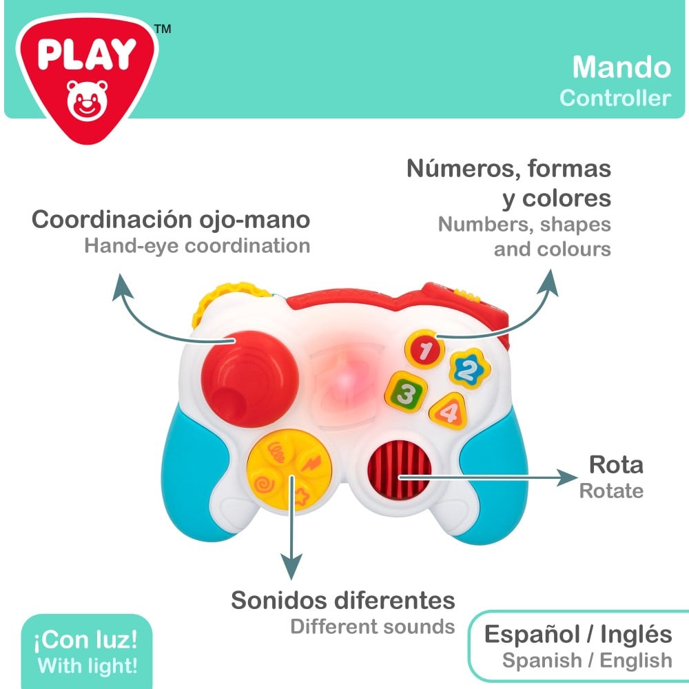 Juguetes Musicales PLAY Juego de controles y teléfono para bebés con luz y sonido (12 meses)