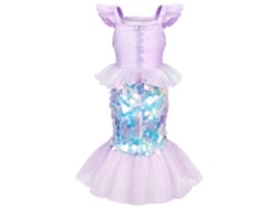 NNJXD Niños Sirena Cosplay Disfraces Niñas Vestidos Conjuntos (120cm)