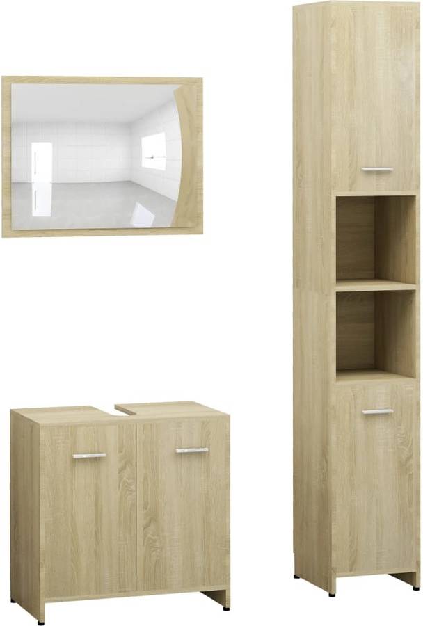 Conjunto de Muebles de Baño VIDAXL 3056919 (Madera Aglomerada)