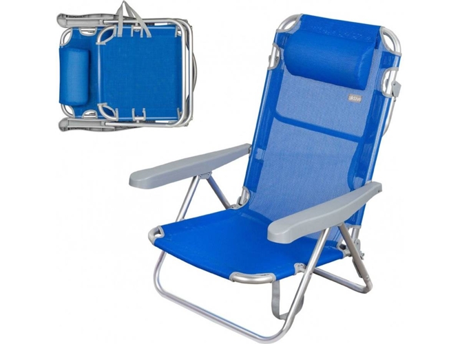 Silla de Playa AKTIVE 62608 Azul (60x78x108cm)