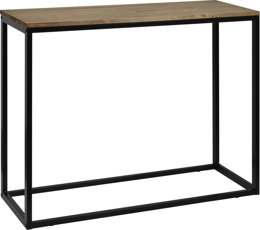 Consola DS MUEBLES iCub (Negro - 35 x 100 x 82 cm - Madera y Metal)