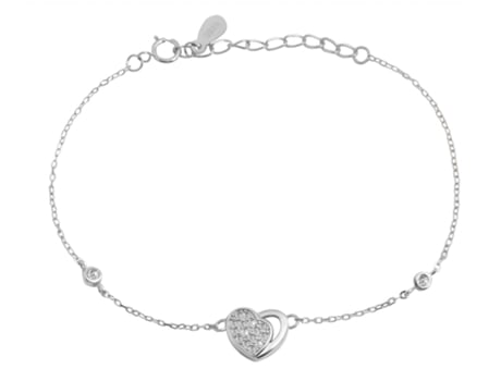 Pulsera Corazón en Plata de Ley 925 Naima con Circonias Bañada en Rodio