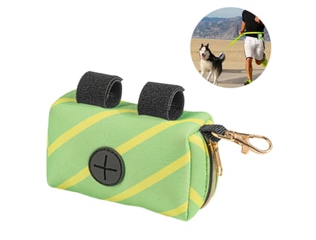 Dispensador de bolsas de basura para mascotas, accesorio para correa, tela Oxford, bolsa de basura portátil duradera para perros, verde ZMDECQNA