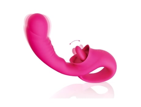 gSpot Licking Clitoral Vibrator Vibrador Realista Estimulador de Clítoris para Mujeres con 10 Modos de Lamer y Vibrar Rosa BISBISOUS