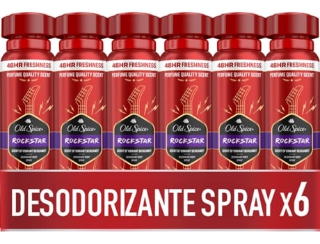 Desodorante Spray OLD SPICE Rockstar (6 X 150 ml)