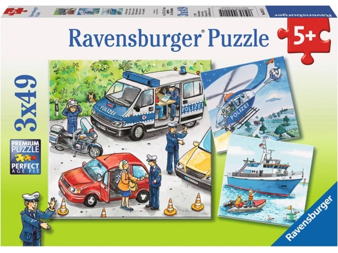 Puzzle RAVENSBURGUER Polícia (Edad Mínima: 5 - 49 Piezas)