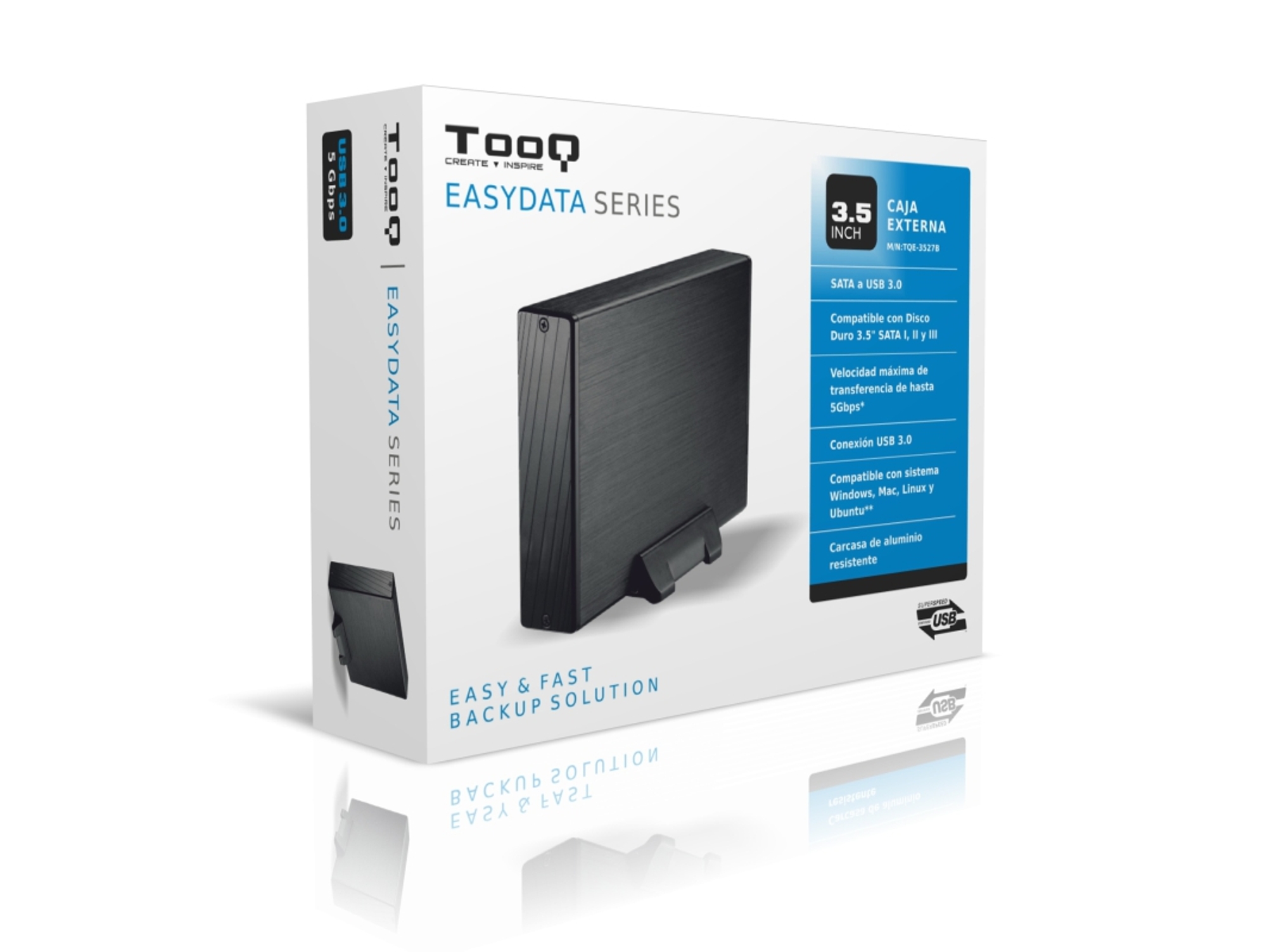 TooQ - TQE-2529B caja para disco duro externo 2.5 Carcasa de disco duro/SSD  Negro