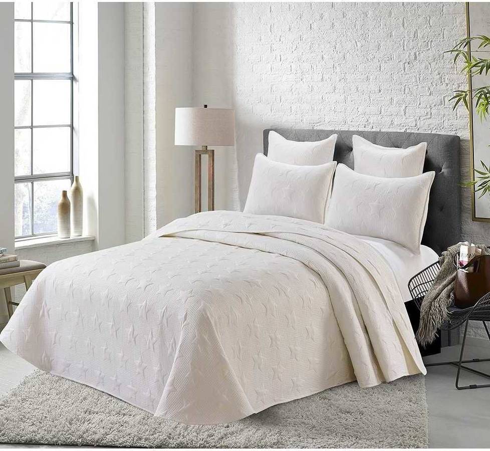 Colcha COTTON ARTEAN Noja (Blanco - Cama de 180 cm - Poliéster)