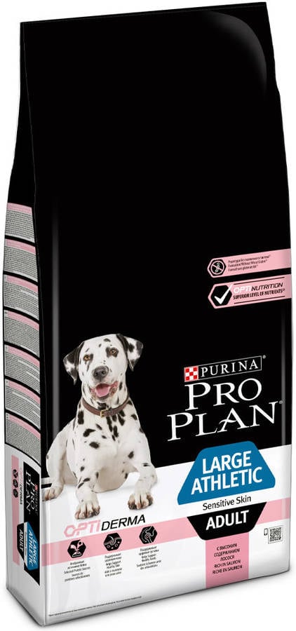 Pienso para Perros PURINA Pro Plan OptiDerma Large Athletic Sensitive Skin (14Kg - Seco - Razas Grandes - Adulto - Sabor: Salmón)