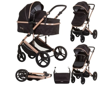 Carrito de Bebé Duo convertible AMORE hasta 22 kg obsidian gold CHIPOLINO