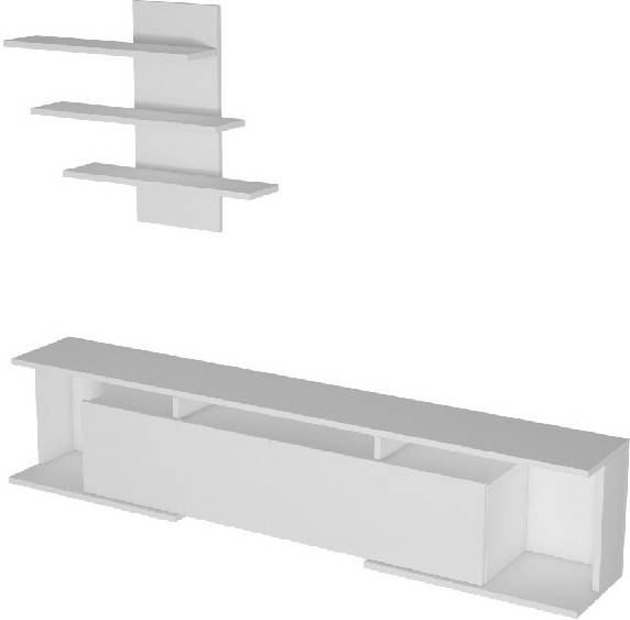 Mueble Tv Bounty con estanterias puertas de la sala estar blanco en madera 170 32 36 cm homemania 170x32x36