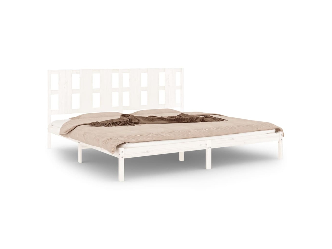 Estructura de cama madera maciza blanca 180x200 cm - referencia