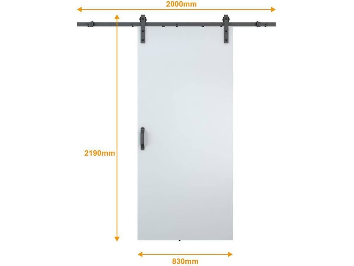 Puerta corredera VARIN - Alt. 205 x Ancho 83 cm - MDF blanco - Vente-unique