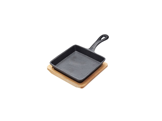 Artesa Mini Hierro fundido rectangular negro 14.5 cm de con tabla kitchen craft