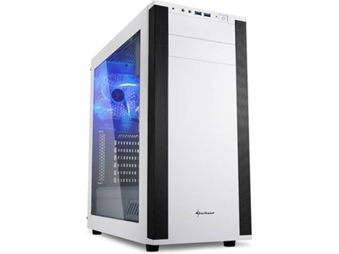 Caja Pc Sharkoon m25w blanco usb 3.0 con ventana atx de ordenador gaming semitorre sonido 7.1 miditower