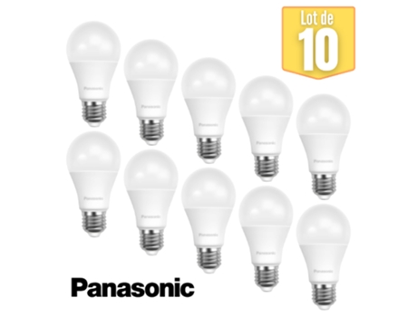 Lote de 10 PANASONIC E27 A60 8.5W E27 2700K Bulbas LED