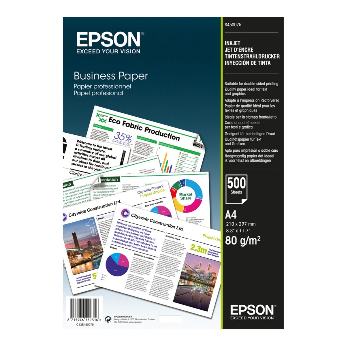 Papel EPSON 500 Hojas Profesional 80 g/m2