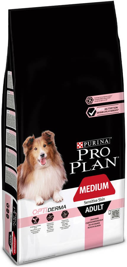 Pienso para Perros PURINA Pro Plan OptiDerma Medium Sensitive Skin (14Kg - Seco - Razas Medianas - Adulto - Sabor: Salmón)