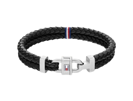 TOMMY HILFIGER Pulsera de piel auténtica negra 2790361