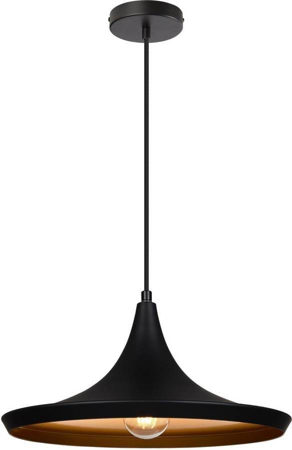 De Techo Ledkia presley aluminio lighting colgante metal 1555xø350 mm negro e27 casquillo gordo decoración