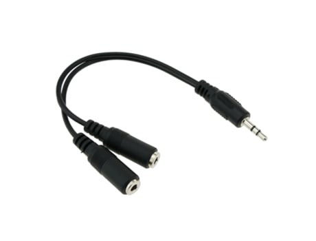 Adaptador de Áudio BEMATIK 3.5mm Stereo Jack M a 2 Jacks Mono 3,5 milímetros