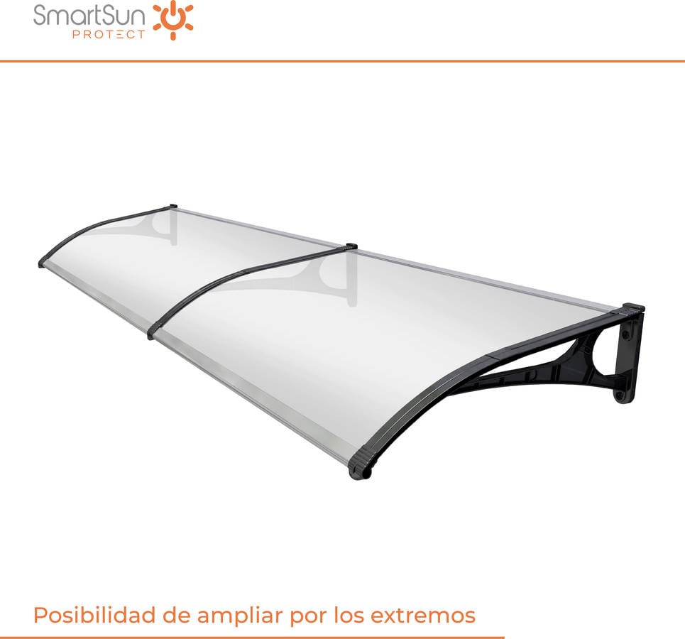 Marquesina Smartsun Evoke 150x80cm aluminio 150x80cm. grosor 27mm ultraresistente. tejadillo