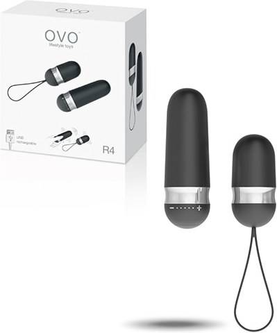 Ovo R4 Huevo vibrador a control remoto negro cromado 275