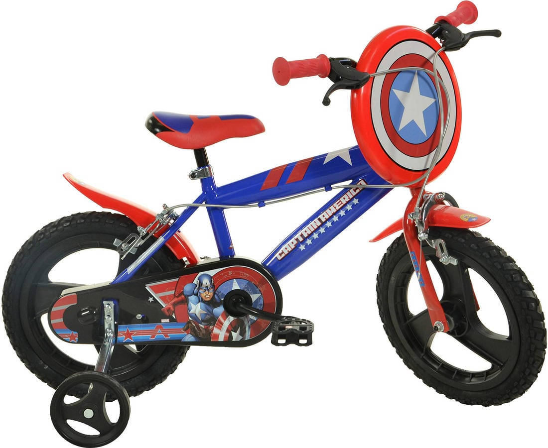 Bicicleta DINO BIKES Captain America en Metal Azul y Roja