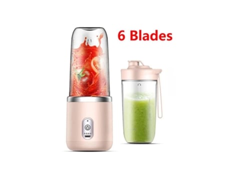 Licuadora Eléctrica Portátil Mini Smoothie Blender Rosa con Vaso