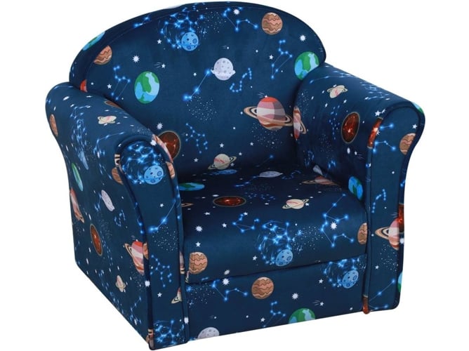 Infantil Homcom 310034bu azul 50 39 44 cm bonito mini sofá para niños mayores de 12 meses patas antideslizantes 50x39x44