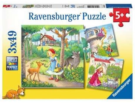 Puzzle RAVENSBURGER Rapunzel, Little Red Riding Hood, and The Frog Prince rompecabezas 49 pieza(s) Dibujos