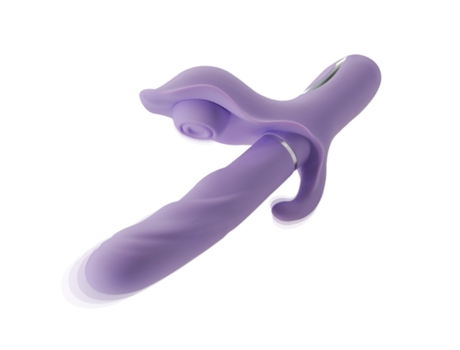 Vibrador de conejo 3 en 1 con 10 modos de vibración de empuje 10 de aleteo para mujeres (púrpura) VEANXIN