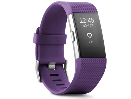 Reloj inteligente FITBIT Charge 2 con esfera morada y pulsera de silicona de 38 mm